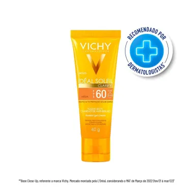 Protetor Solar Vichy Idéal Solei Clarify FPS 60 Cor Média 40g