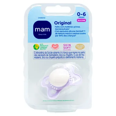 Chupeta Mam Original Silicone SkinSoft 0 a 6 Meses Girls 1 Unidade