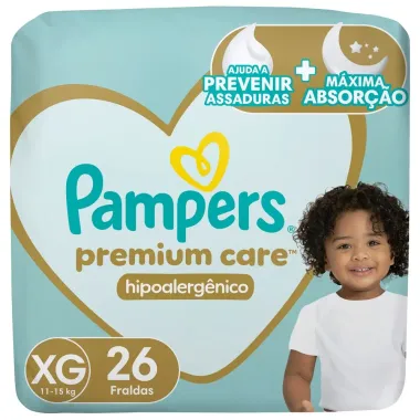 Fralda Pampers Premium Care Tamanho XG Pacote Mega 26 Unidades Descart&aacute;veis