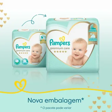 Fralda Pampers Premium Care Pacote Mega Tamanho P 40 Fraldas Descart&aacute;veis