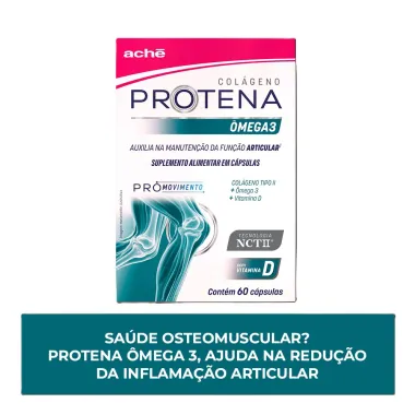 Protena Col&aacute;geno N&atilde;o Hidrolisado Tipo II 40mg + &Ocirc;mega 3 + Vitamina D com 60 c&aacute;psulas