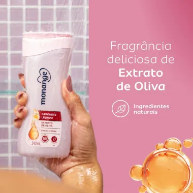 Sabonete L&iacute;quido Monange Extrato de Oliva 240ml