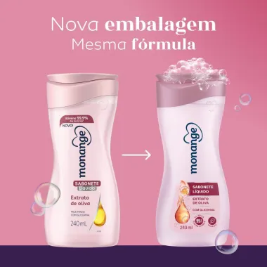 Sabonete L&iacute;quido Monange Extrato de Oliva 240ml