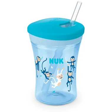 Copo Nuk Evolution Action Cup com Canudo 12+ Meses Boy 230ml