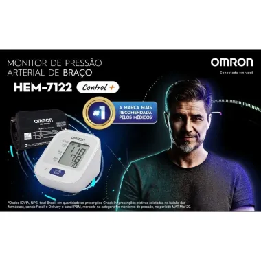 Aparelho de Pressão Omron Automático Braço Control+ HEM 7122 com 1 Unidade