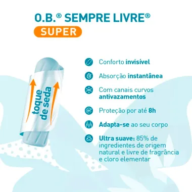 Absorvente Interno OB ProComfort Super 16 Unidades Leve Mais Por Menos