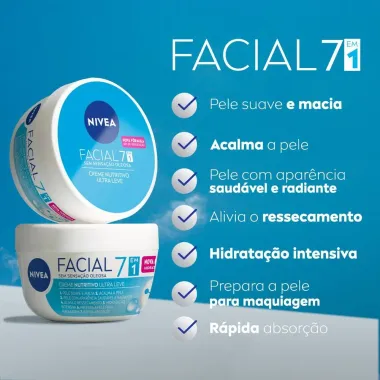 Hidratante Facial Nivea Nutritivo Ultraleve 5 em 1 100g