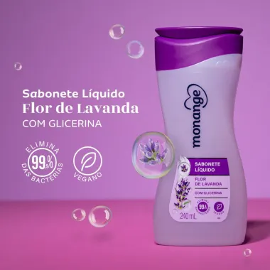 Sabonete L&iacute;quido Monange Flor de Lavanda 240ml