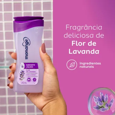 Sabonete L&iacute;quido Monange Flor de Lavanda 240ml