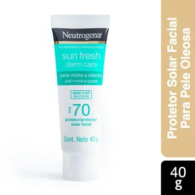 Protetor Solar Facial Neutrogena Sun Fresh Derm Care FPS 70 Sem Cor 40g