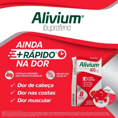 Alivium 400mg com 20 C&aacute;psulas L&iacute;quidas