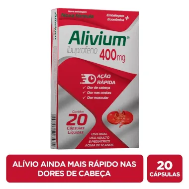 Alivium 400mg com 20 C&aacute;psulas L&iacute;quidas
