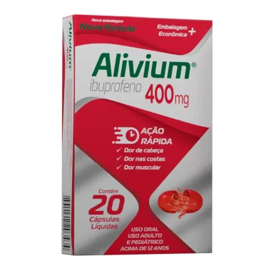 Alivium 400mg com 20 C&aacute;psulas L&iacute;quidas