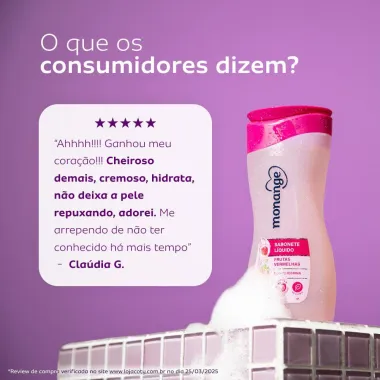 Sabonete L&iacute;quido Monange Frutas Vermelhas 240ml