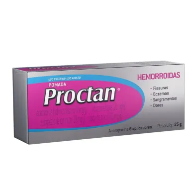 Proctan Pomada Para Hemorroidas 25g Contém 6 Aplicadores