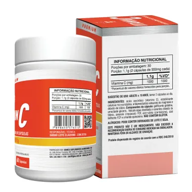 Vitamin C 1g Health Labs 60 C&aacute;psulas