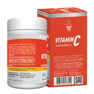 Vitamin C 1g Health Labs 60 C&aacute;psulas