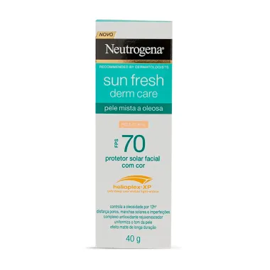 Protetor Solar Facial Neutrogena Sun Fresh Derm Care FPS 70 Pele Clara 40g