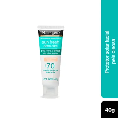 Protetor Solar Facial Neutrogena Sun Fresh Derm Care FPS 70 Pele Clara 40g