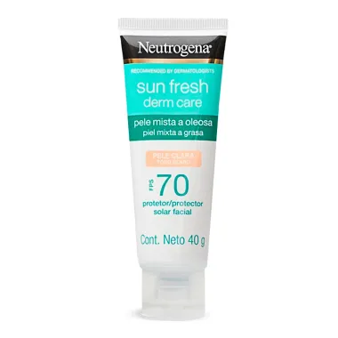 Protetor Solar Facial Neutrogena Sun Fresh Derm Care FPS 70 Pele Clara 40g