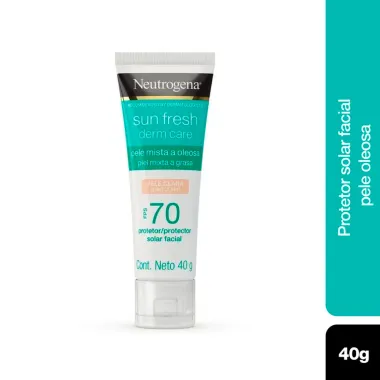 Protetor Solar Facial Neutrogena Sun Fresh Derm Care FPS 70 Pele Clara 40g