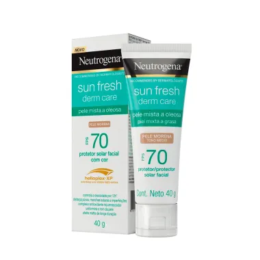Protetor Solar Facial Neutrogena Sun Fresh Derm Care FPS 70 Pele Morena 40g