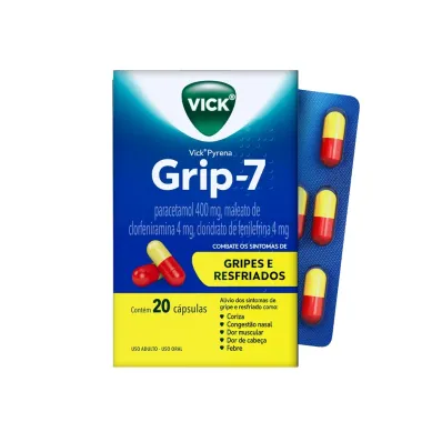 Vick Pyrena Grip-7 com 20 C&aacute;psulas