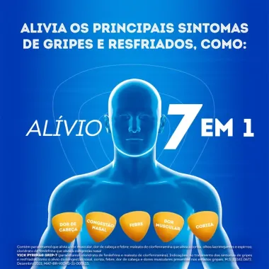 Vick Pyrena Grip-7 Antigripal Gripe e Resfriado 10 Cápsulas