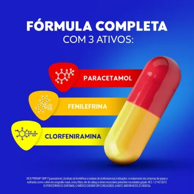 Vick Pyrena Grip-7 Antigripal Gripe e Resfriado 10 C&aacute;psulas
