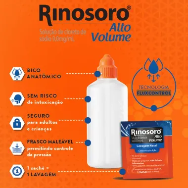 Rinosoro Alto Volume com 30 Sachês + Frasco Aplicador de 240ml