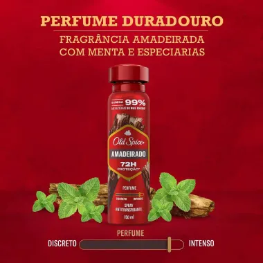Desodorante Old Spice Lenha Spray Antitranspirante 48h 150ml