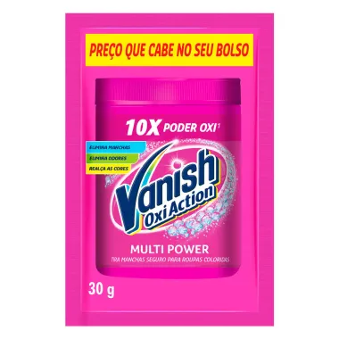 Tira Manchas em Pó Vanish Oxi Action para Roupas Coloridas Sachê 30g