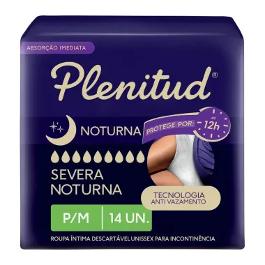 Roupa Íntima Plenitud Noturna Unissex Tamanho P/M 14 Unidades