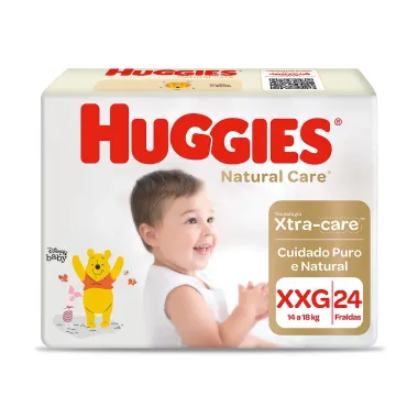 Fralda Huggies Natural Care Mega Tamanho XXG 24 Unidades