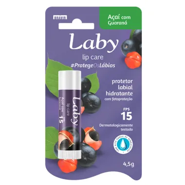 Protetor Solar Labial Laby FPS 15 Sabor Açaí com Guaraná com 4,5g