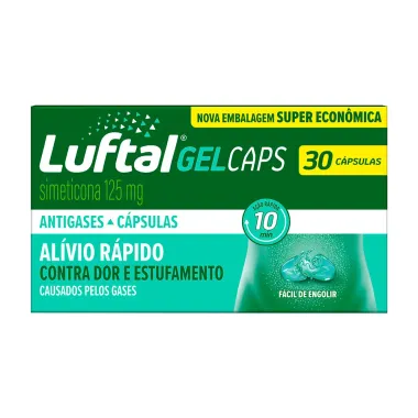 Luftal Gel Caps Simeticona 125mg 30 Cápsulas Gelatinosas