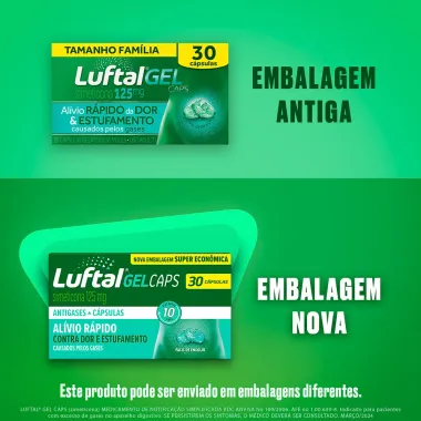 Luftal Gel Caps Simeticona 125mg 30 Cápsulas Gelatinosas