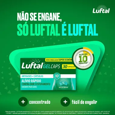 Luftal Gel Caps Simeticona 125mg 30 Cápsulas Gelatinosas