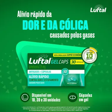 Luftal Gel Caps Simeticona 125mg 30 Cápsulas Gelatinosas