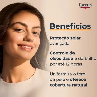 Eucerin Sun Oil Control Tinted M&eacute;dio FPS 70 Protetor Solar Facial 50g