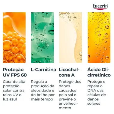 Eucerin Sun Oil Control Tinted M&eacute;dio FPS 70 Protetor Solar Facial 50g