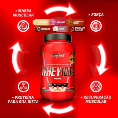 Whey 100% Pure Integralm&eacute;dica Sabor Chocolate 907g