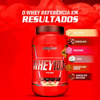 Whey 100% Pure Integralm&eacute;dica Sabor Chocolate 907g