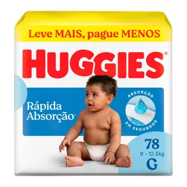 Fralda Huggies Tripla Proteção Tamanho G Pacote Hiper 78 Fraldas Leve Mais Pague Menos