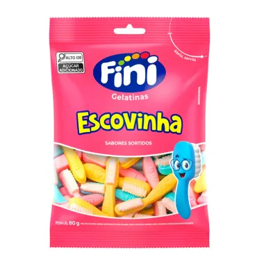 Balas de Gelatina Fini Escovinha Sabor Sortido 80g