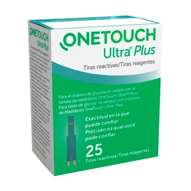 One Touch Ultra Plus Tiras Teste 25 Unidades