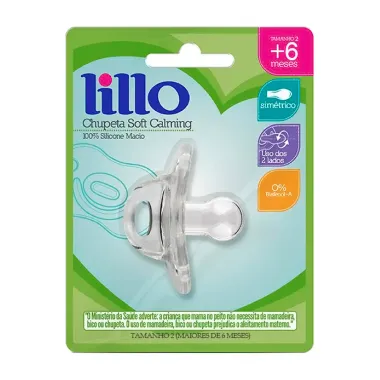 Chupeta Lillo Soft Calming Silicone Tamanho 2 +6 Meses com 1 Unidade