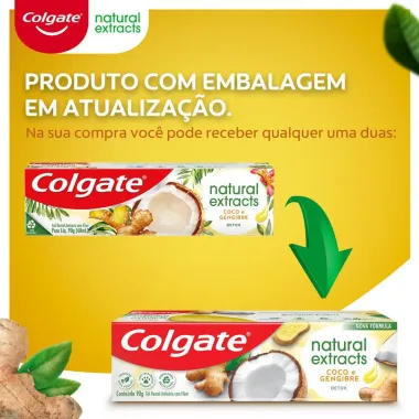 Creme Dental Colgate Natural Extracts Detox Coco e Gengibre 90g