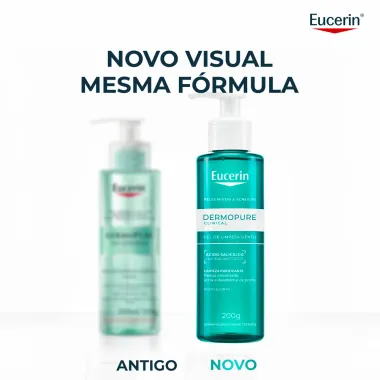 Gel de Limpeza Eucerin Dermo Pure Oil Control pele Oleosa e Antiacne 200ml