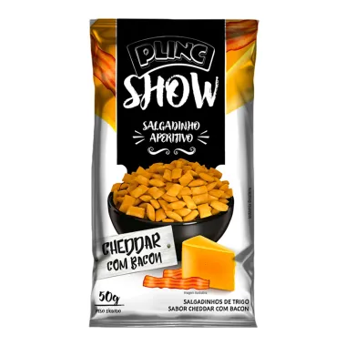 Salgadinho Aperitivo Plinc Show Sabor Cheddar com Bacon 50g